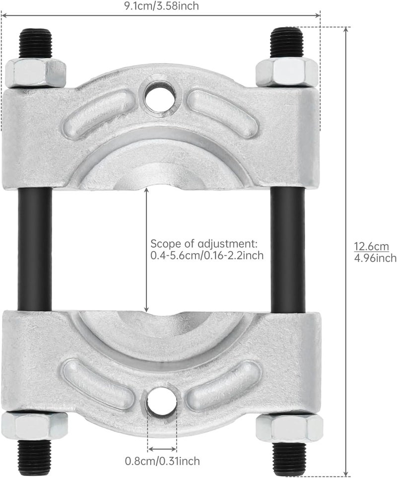 ChgImposs Heavy Duty Bearing Puller with 1/8 to 2 inch Jaw for Gear Pinion/Wheel Hub/Bearing Separator, Chrome-Plated Steel Splitter Tool - Image 2